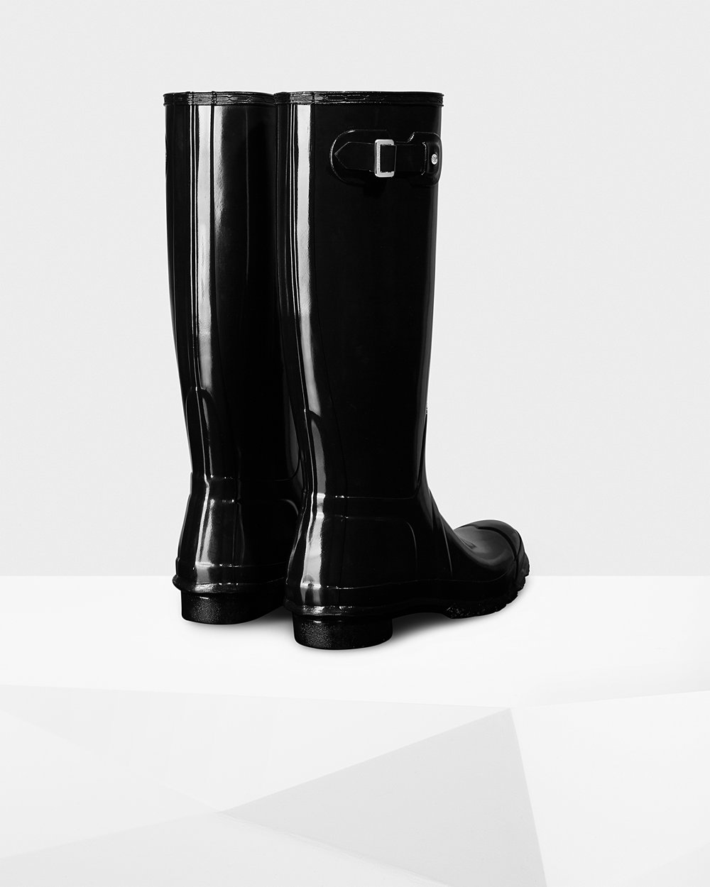 Hunter Original Gloss Tall Rain Boots - Cheap Online Womens Black - FNEGOL962